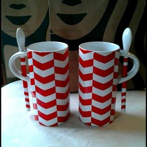 Starbucks Vintage Holiday Mugs w/ Spoons